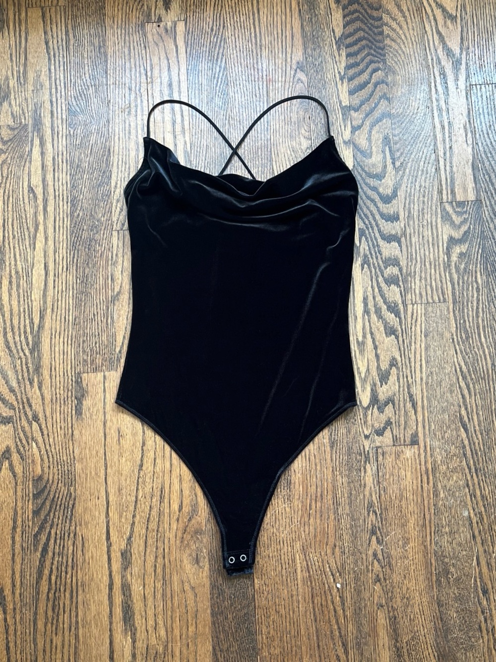 Abercrombie & Fitch Black Velvet Cowl Neck Bodysuit